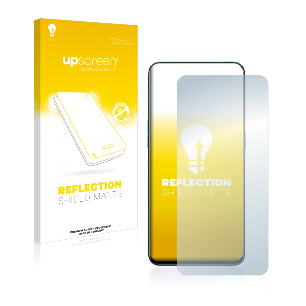 Front side of a product packaging with the brand logo upscreen. Next to it is the device Oppo Reno 10x Zoom shown with the cor