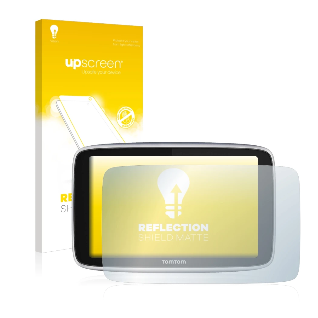 Front side of a product packaging with the brand logo upscreen. Next to it is the device TomTom GO Premium X shown with the co