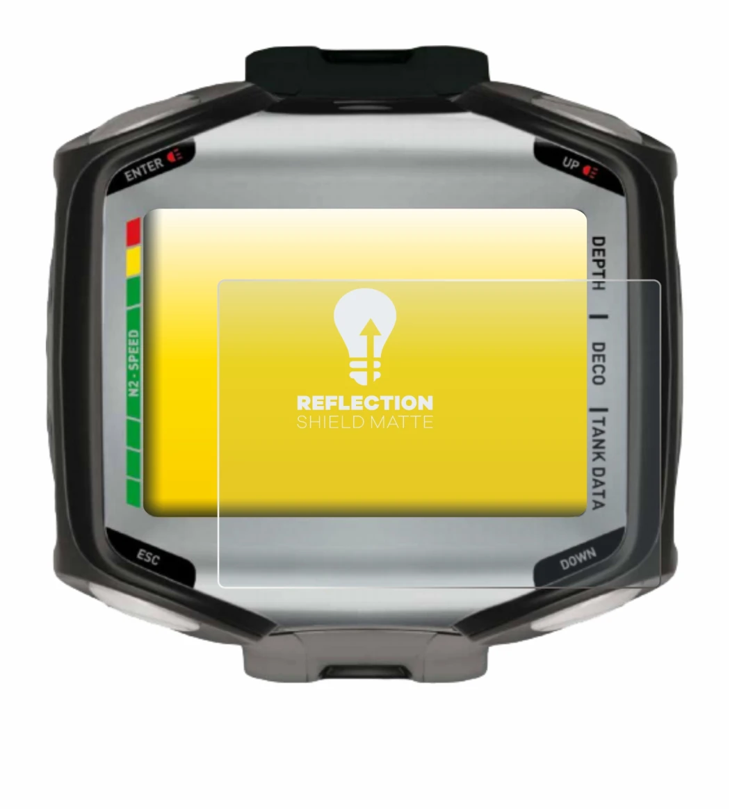 Image of the device Mares Quad with a wide variety of screen protectors.