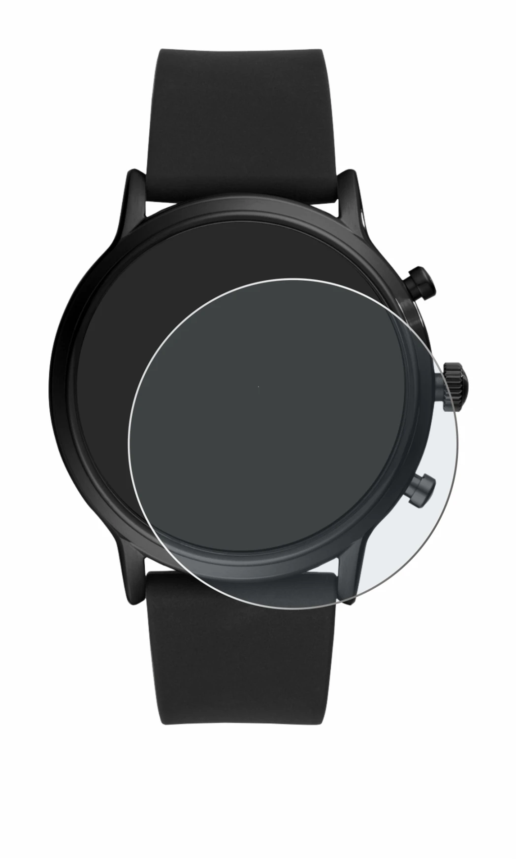 Image of the device Fossil The Carlyle HR (5.Gen) with a wide variety of screen protectors.