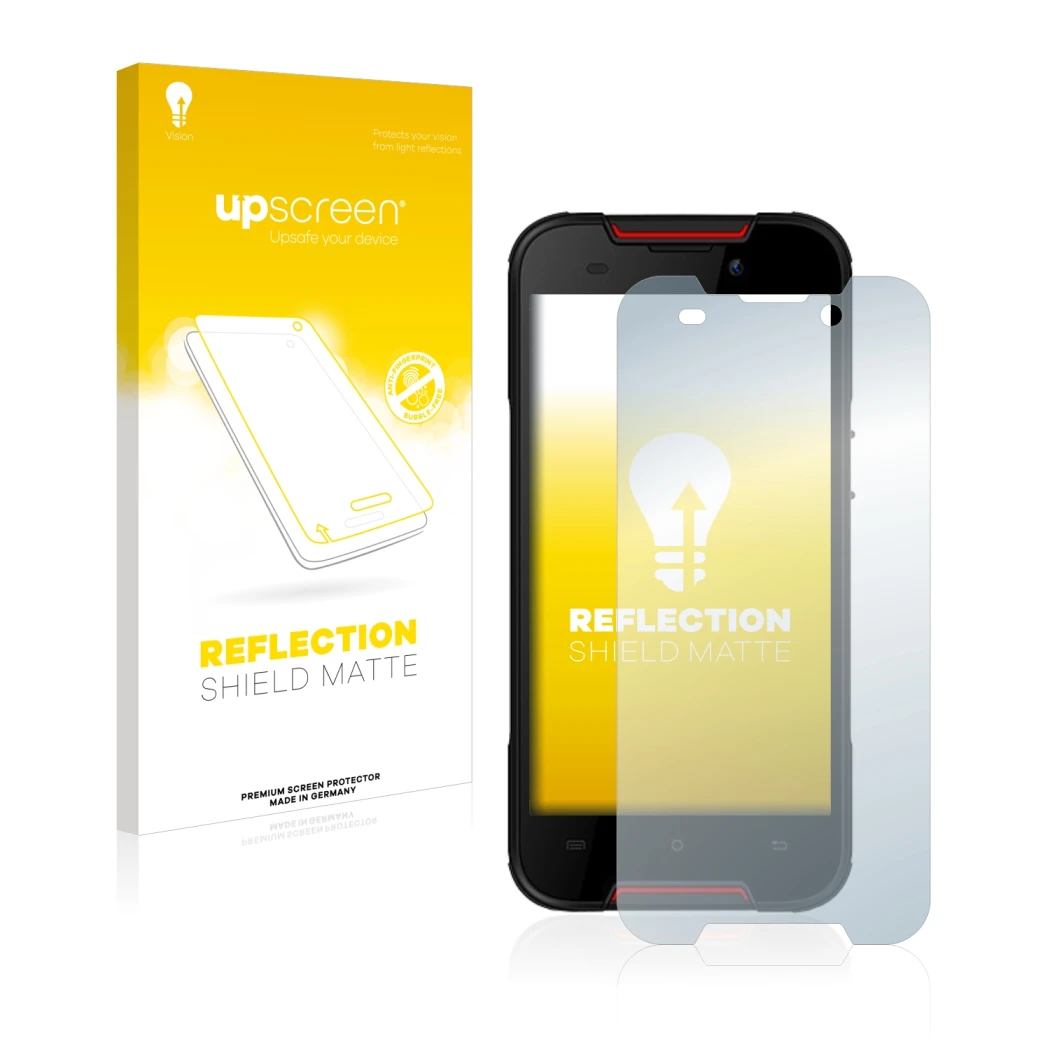 Front side of a product packaging with the brand logo upscreen. Next to it is the device Cubot Quest Lite shown with the corre