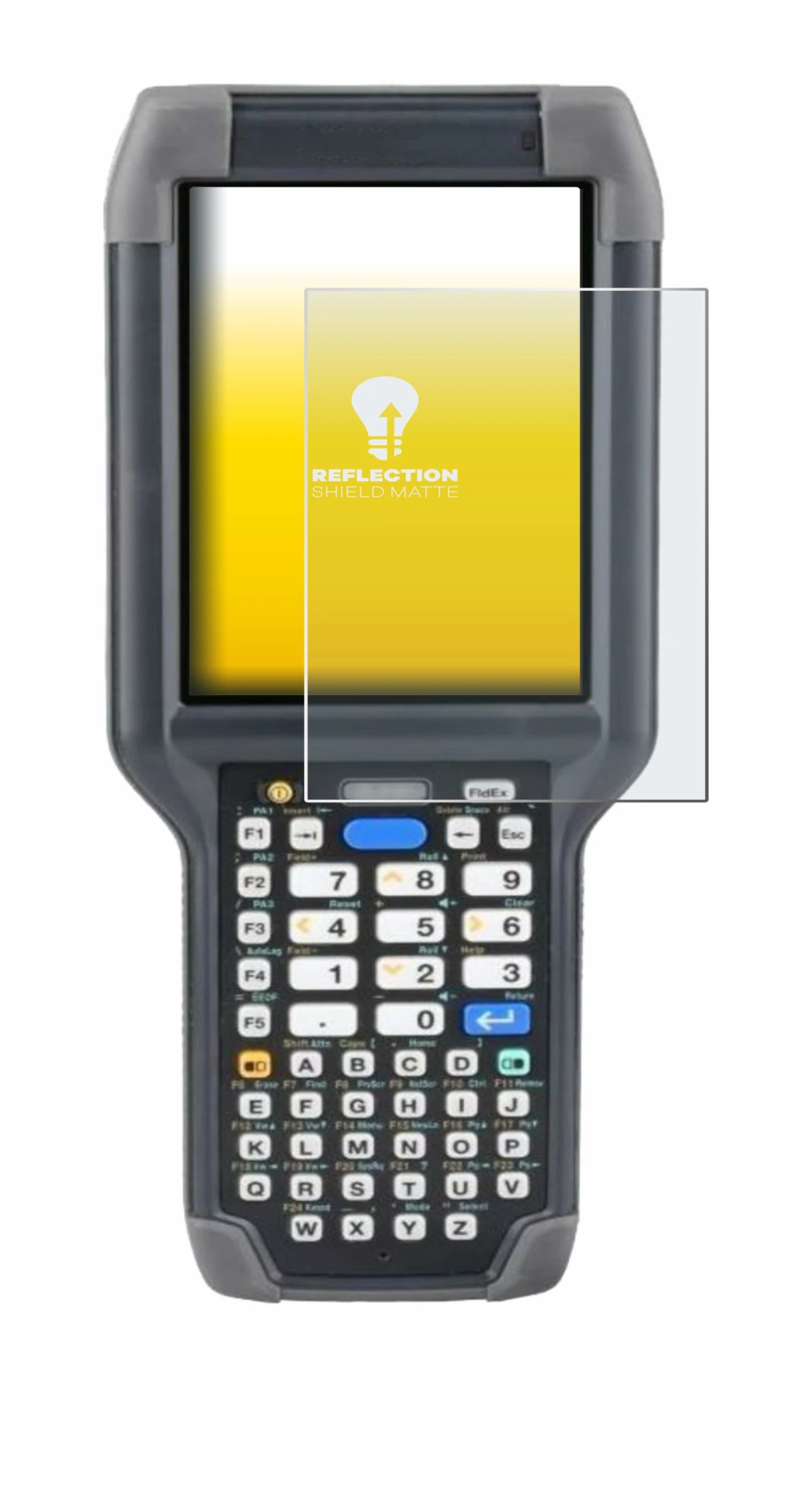 Image of the device Honeywell Dolphin CK65 with a wide variety of screen protectors.