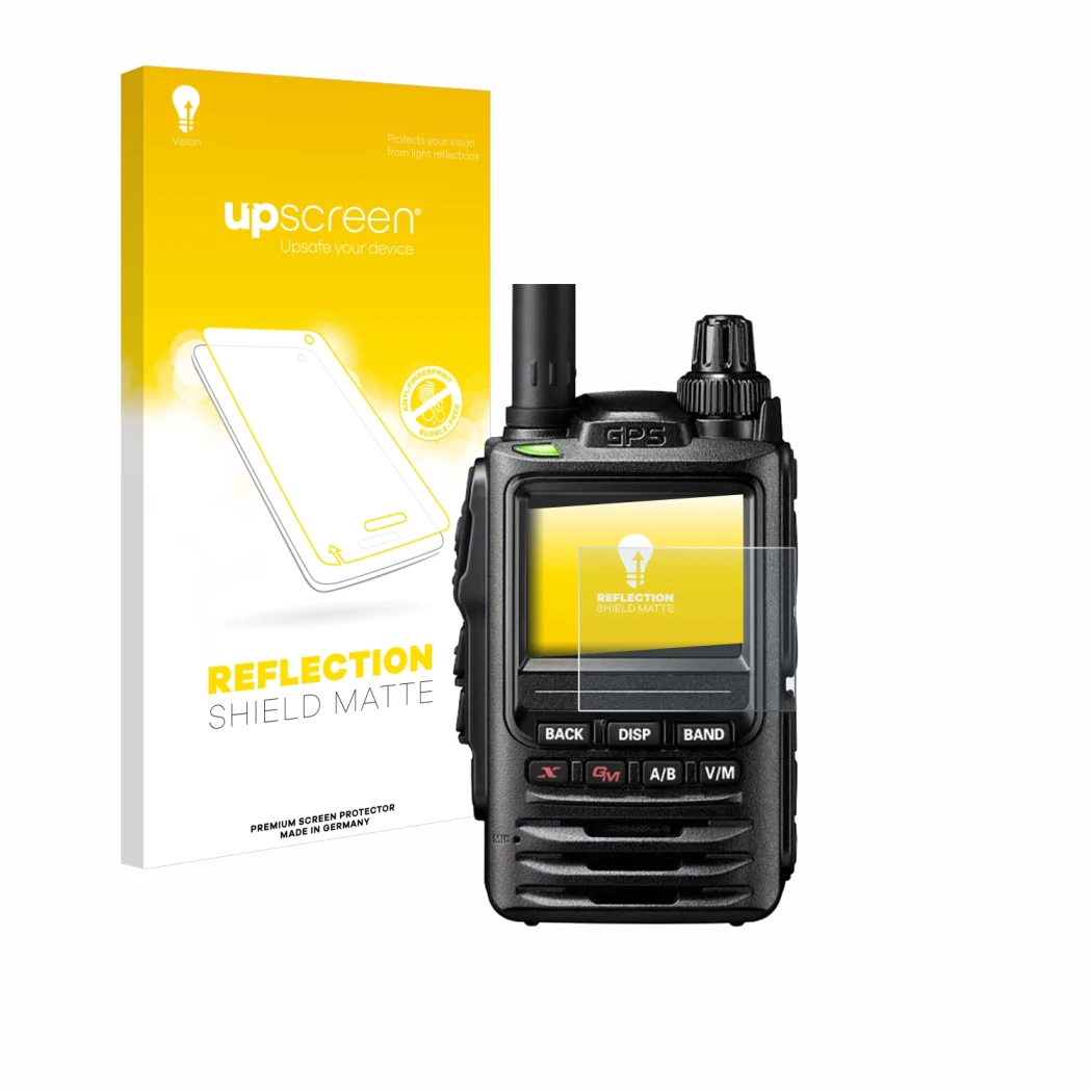 Front side of a product packaging with the brand logo upscreen. Next to it is the device Yaesu FT-3D shown with the correspond