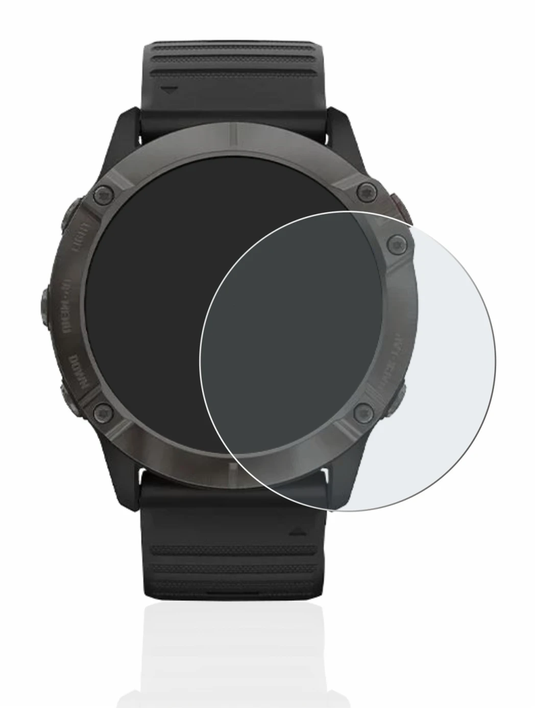 Image of the device Garmin Fenix 6X Pro with a wide variety of screen protectors.