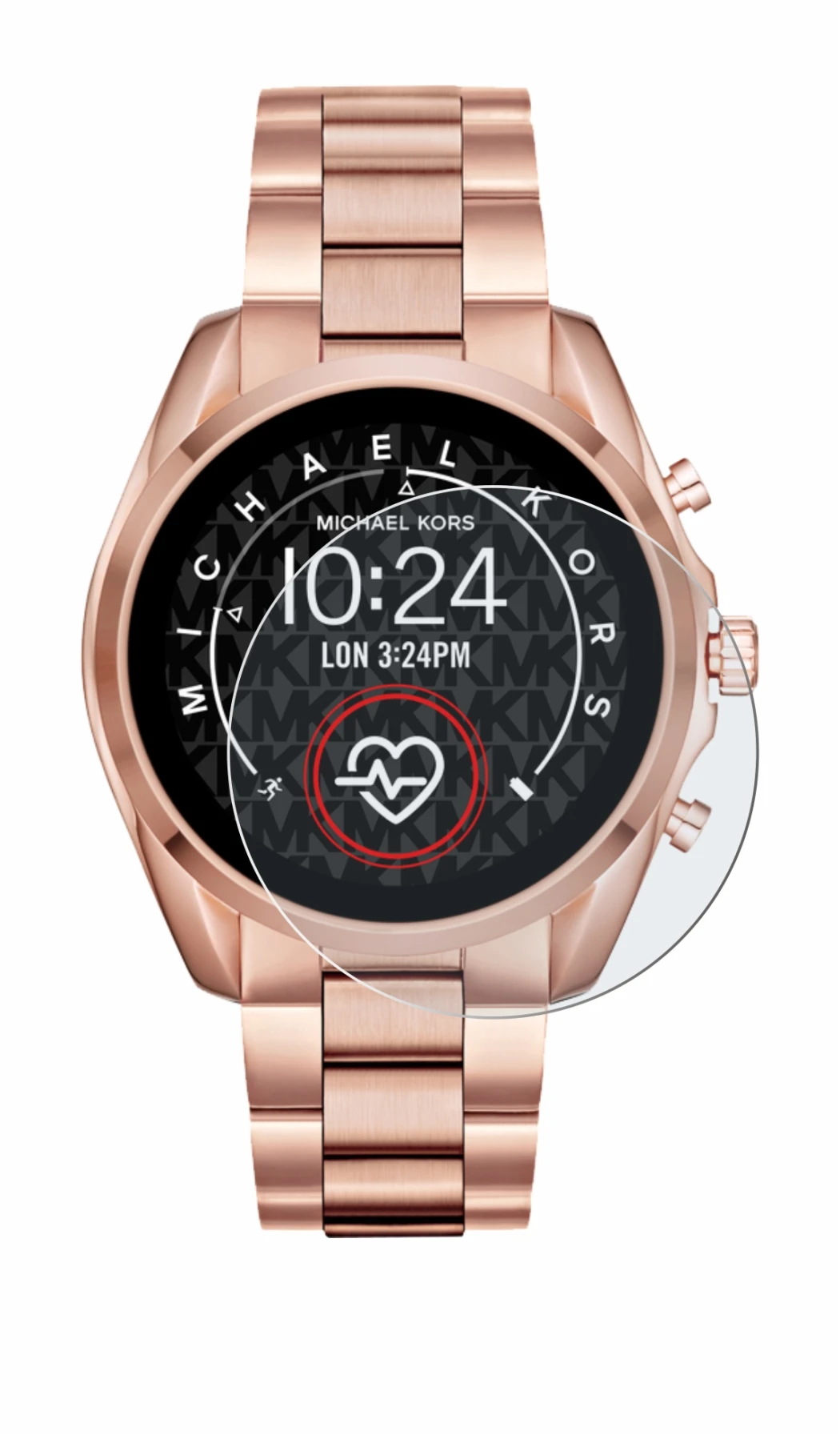 Image of the device Michael Kors Access Bradshaw 2 with a wide variety of screen protectors.