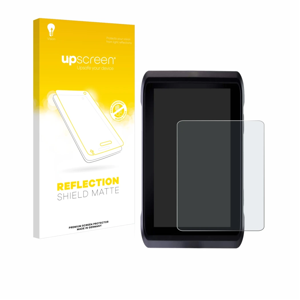 Front side of a product packaging with the brand logo upscreen. Next to it is the device Atomos Shogun 7 shown with the corres