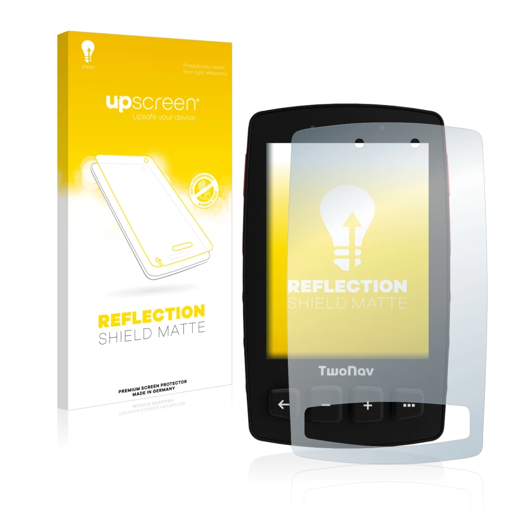 Front side of a product packaging with the brand logo upscreen. Next to it is the device TwoNav Trail 2 shown with the corresp