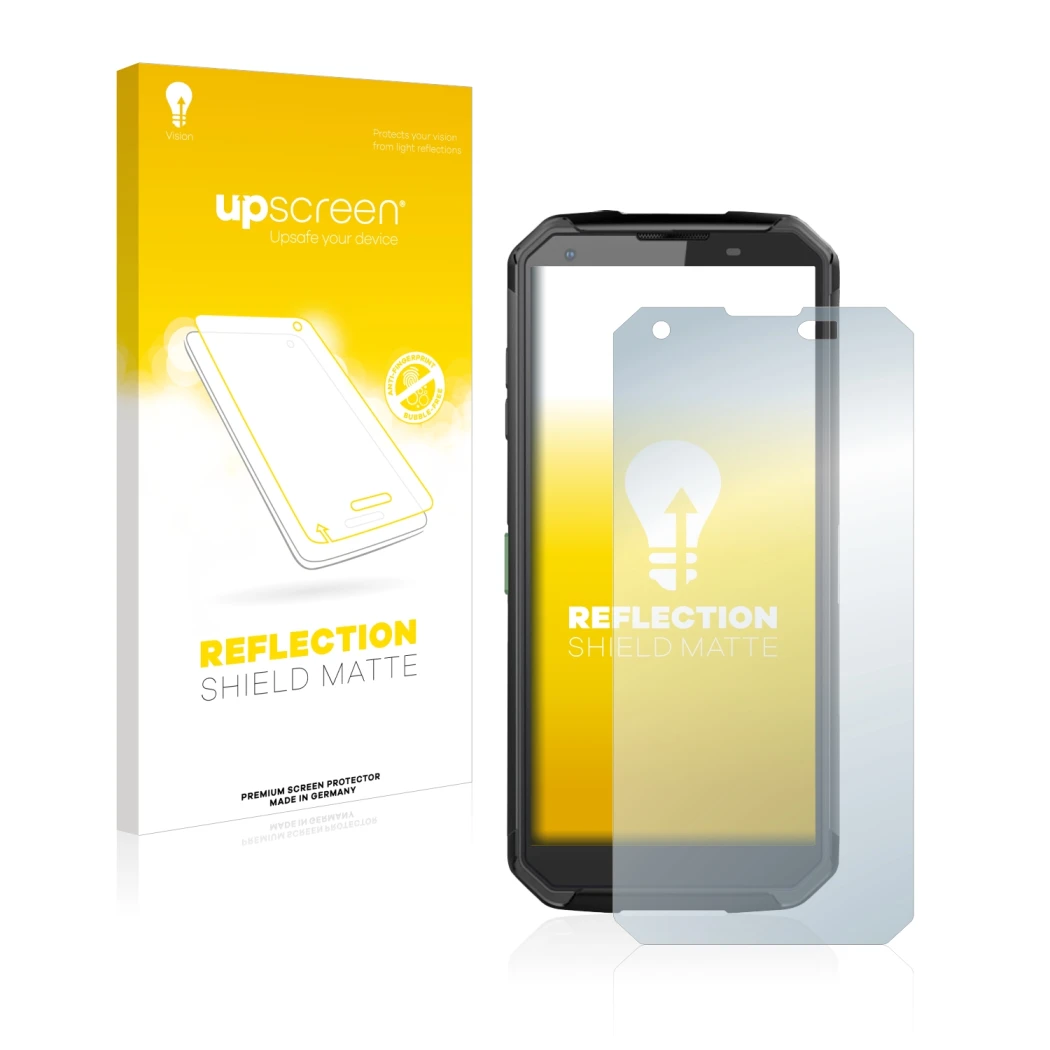 Front side of a product packaging with the brand logo upscreen. Next to it is the device Blackview BV9500 Plus shown with the