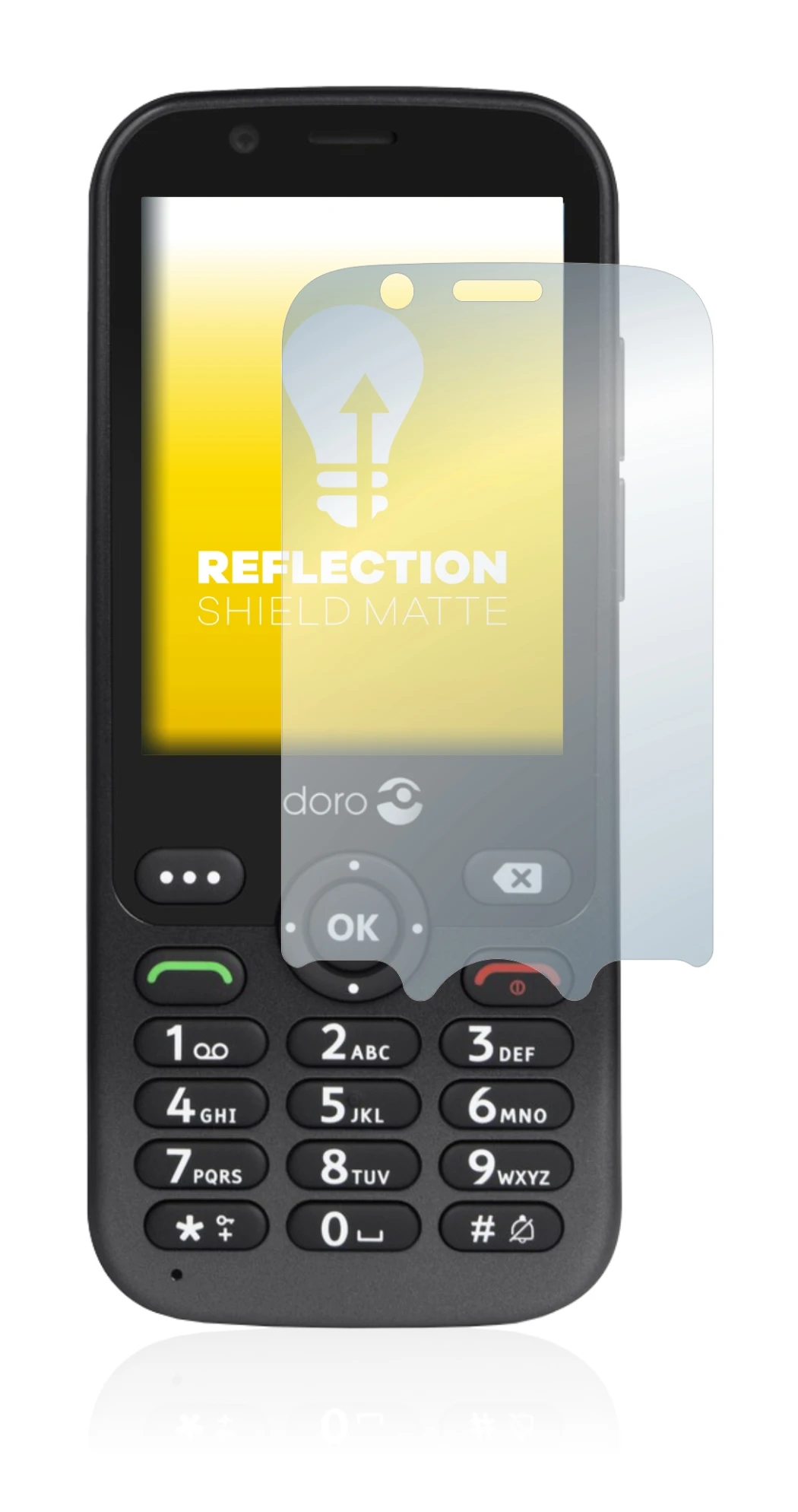 Image of the device Doro 7010 with a wide variety of screen protectors.