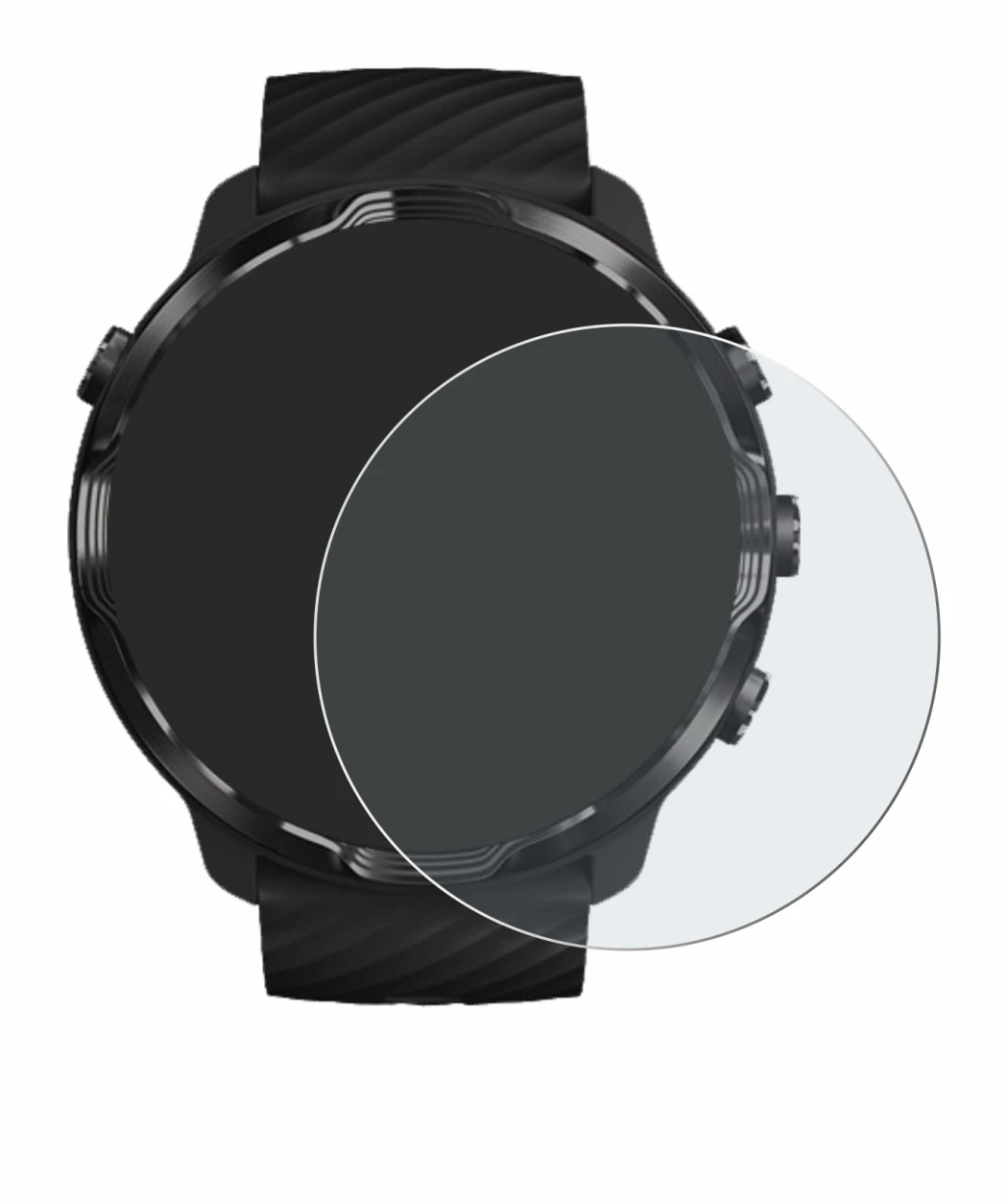 Image of the device Suunto 7 with a wide variety of screen protectors.