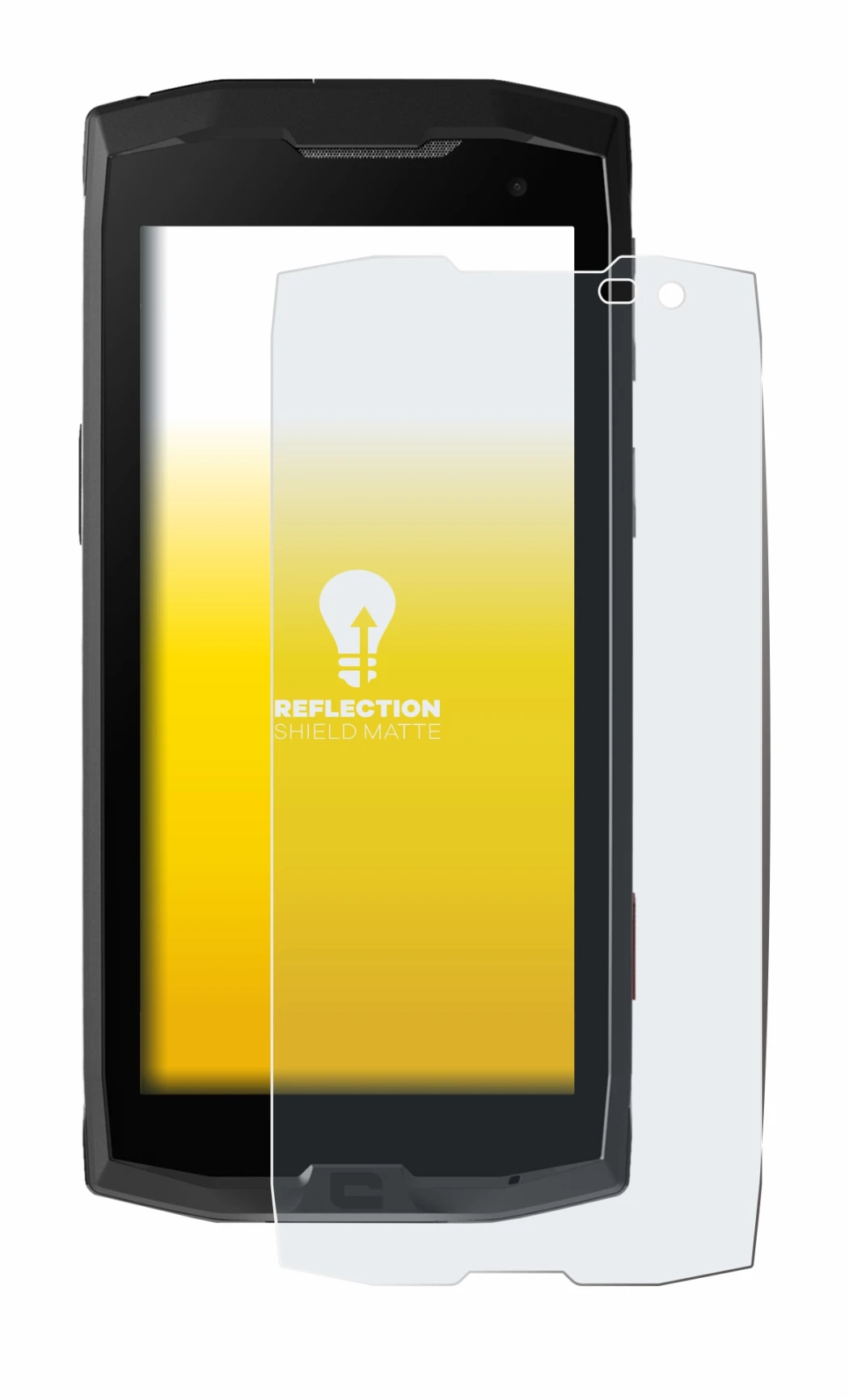 Image of the device Crosscall Core M4 with a wide variety of screen protectors.