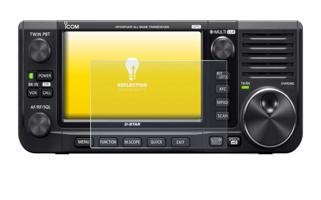 Image of the device Icom IC-705 with a wide variety of screen protectors.