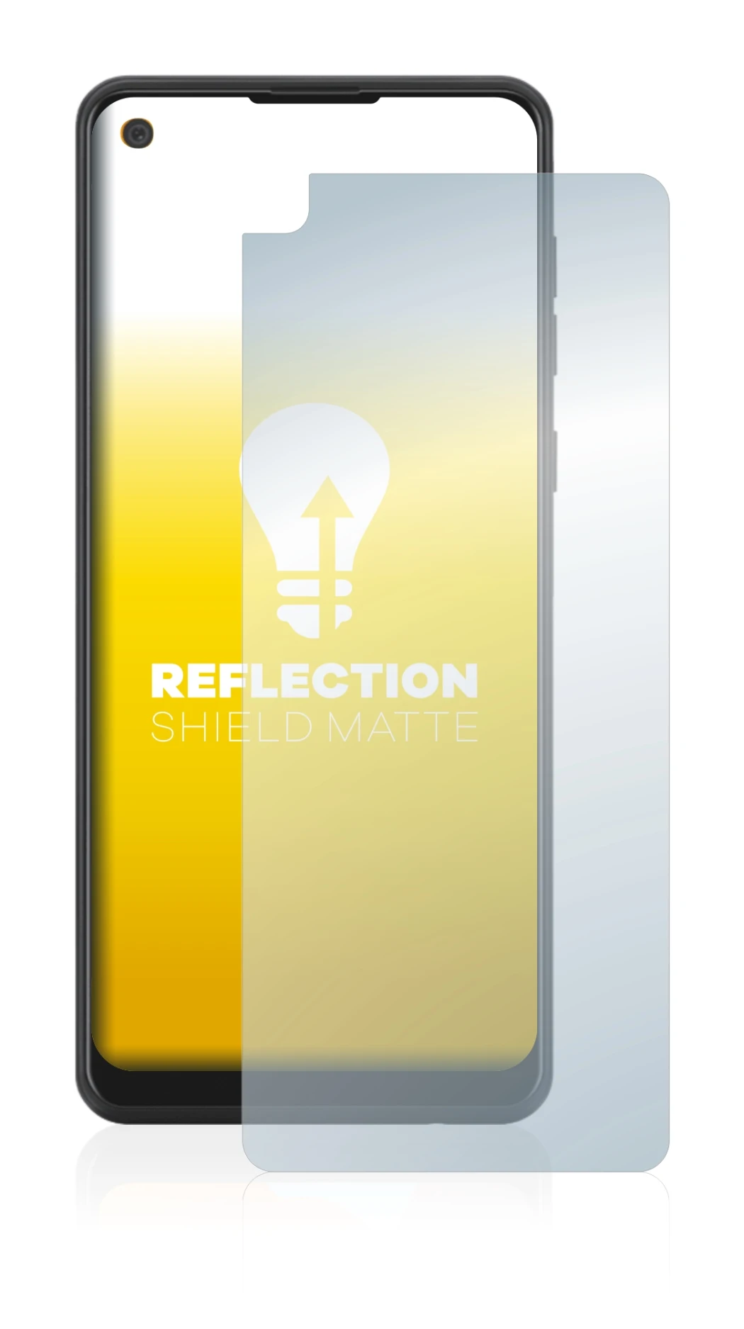 Image of the device Samsung Galaxy A21 with a wide variety of screen protectors.