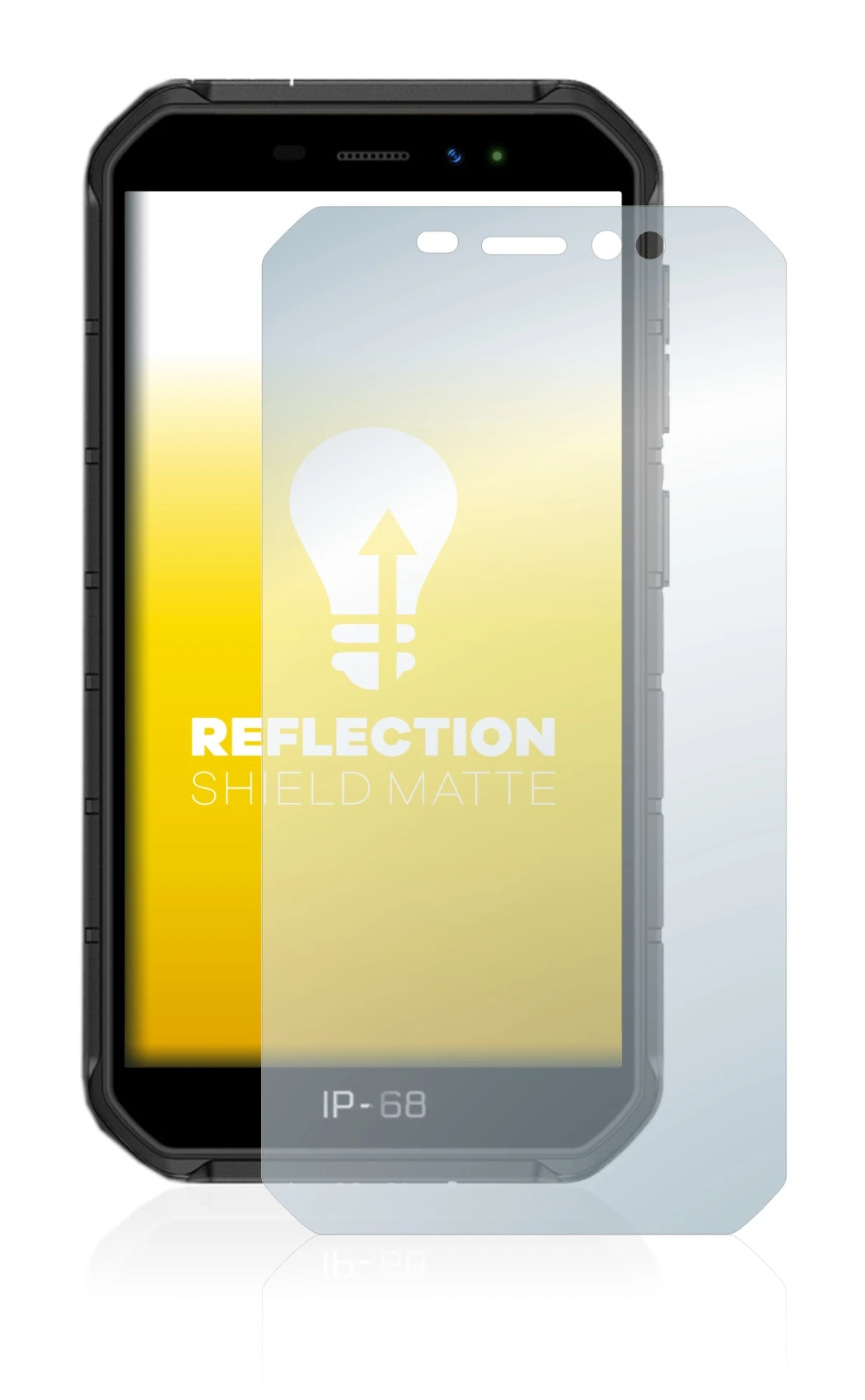 Image of the device Ulefone Armor X7 with a wide variety of screen protectors.