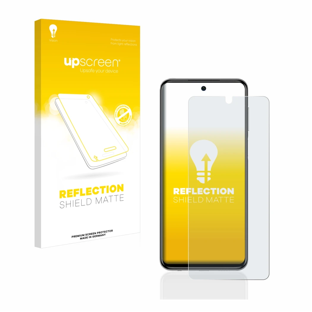 Front side of a product packaging with the brand logo upscreen. Next to it is the device Xiaomi Redmi Note 9S shown with the c