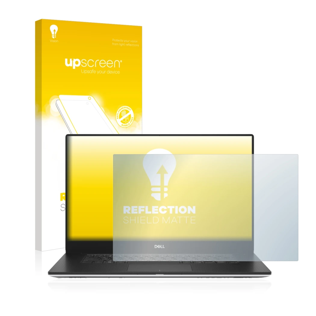 Front side of a product packaging with the brand logo upscreen. Next to it is the device Dell Precision 5540 shown with the co