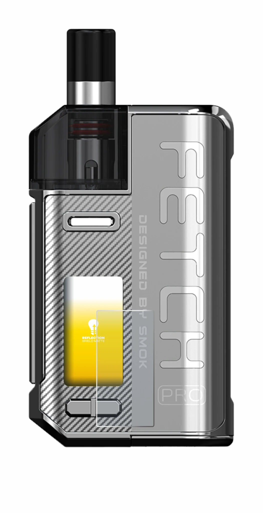 Image of the device Smok Fetch 80W Pro with a wide variety of screen protectors.