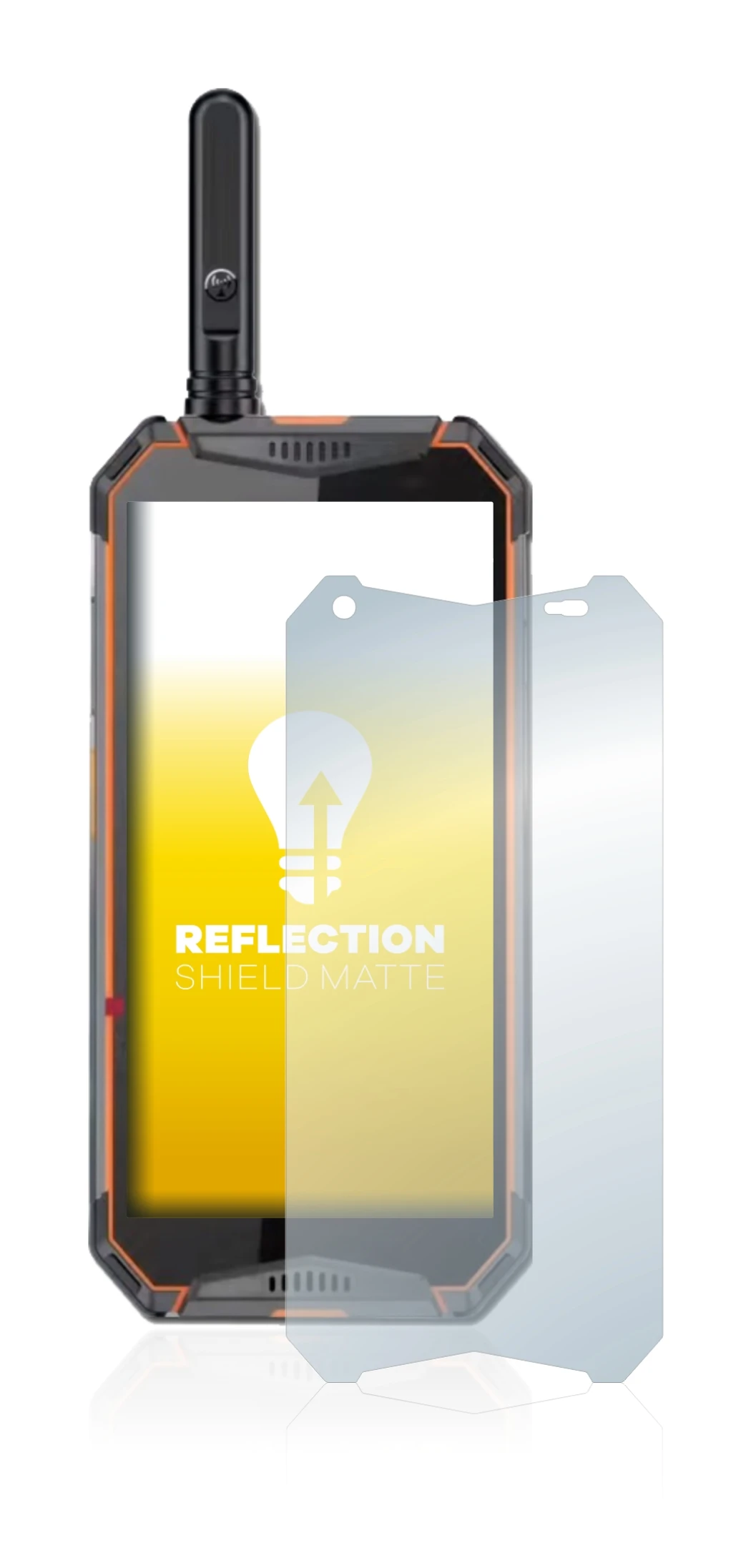 Image of the device Ulefone Armor 3w with a wide variety of screen protectors.