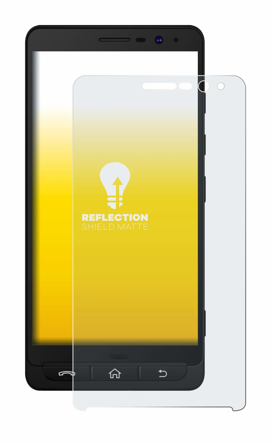 Image of the device Beafon M5 with a wide variety of screen protectors.