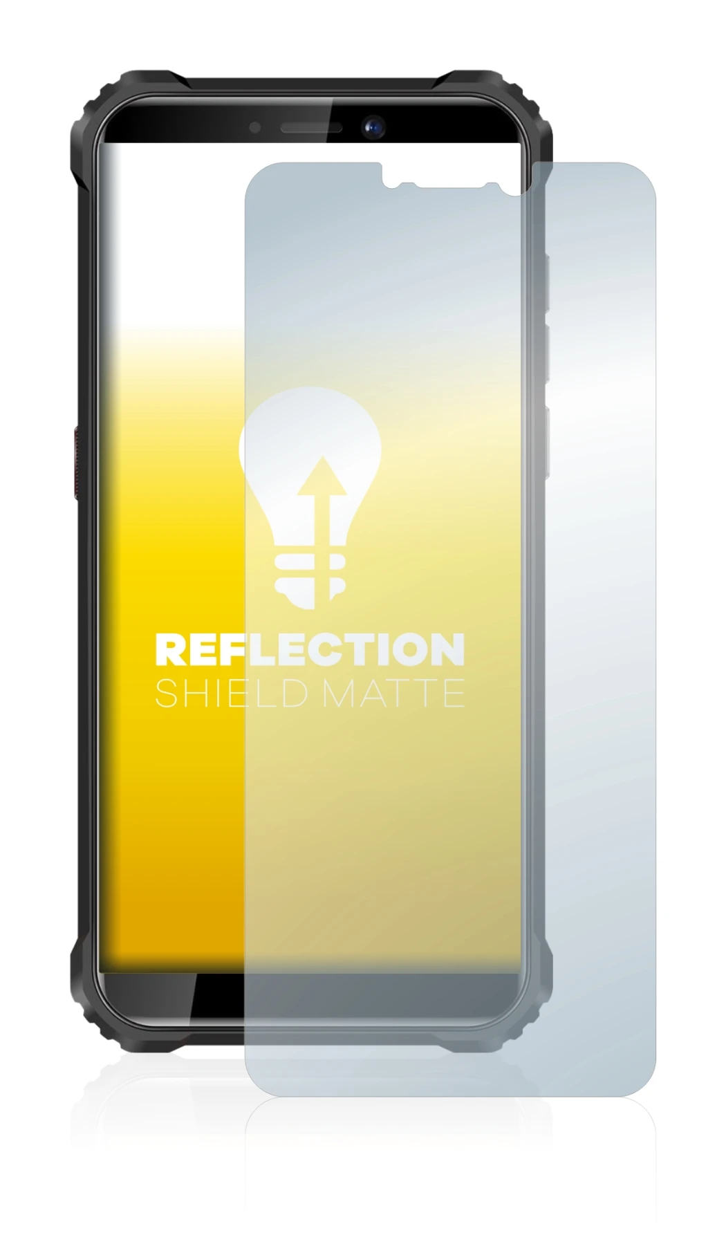Image of the device Oukitel WP5 with a wide variety of screen protectors.