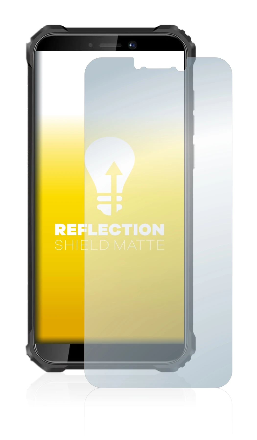 Image of the device Oukitel WP5 Pro with a wide variety of screen protectors.