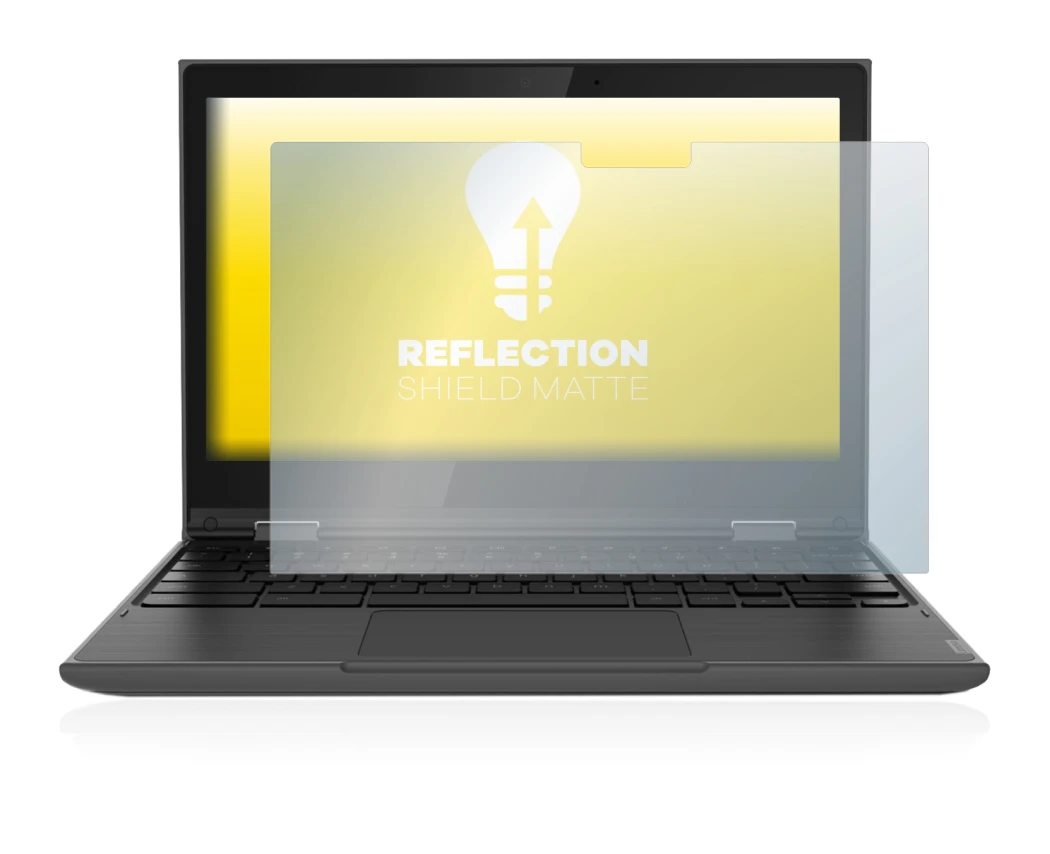 Image of the device Lenovo 300e (2nd Gen.) with a wide variety of screen protectors.