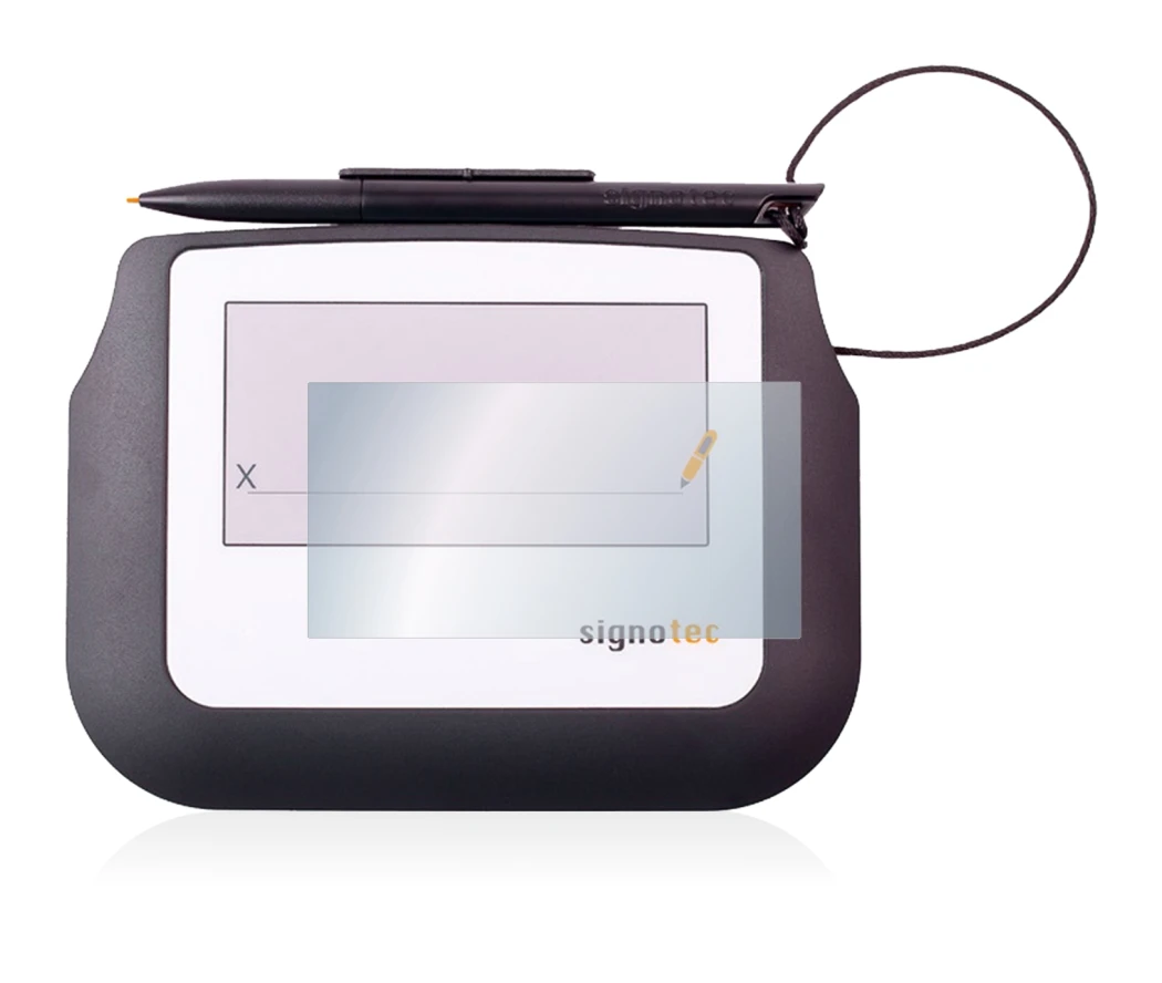 Image of the device Signotec Signature Sigma Lite with a wide variety of screen protectors.