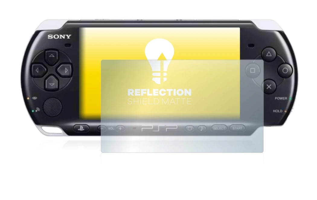 Image of the device Sony PSP 3003 with a wide variety of screen protectors.