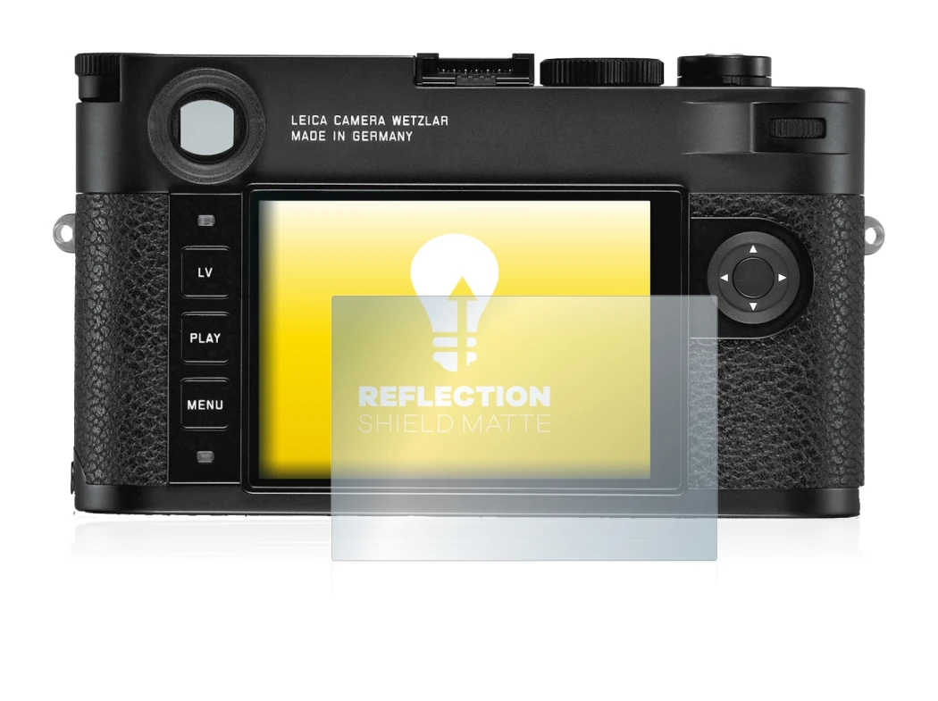 Image of the device Leica M10-R with a wide variety of screen protectors.
