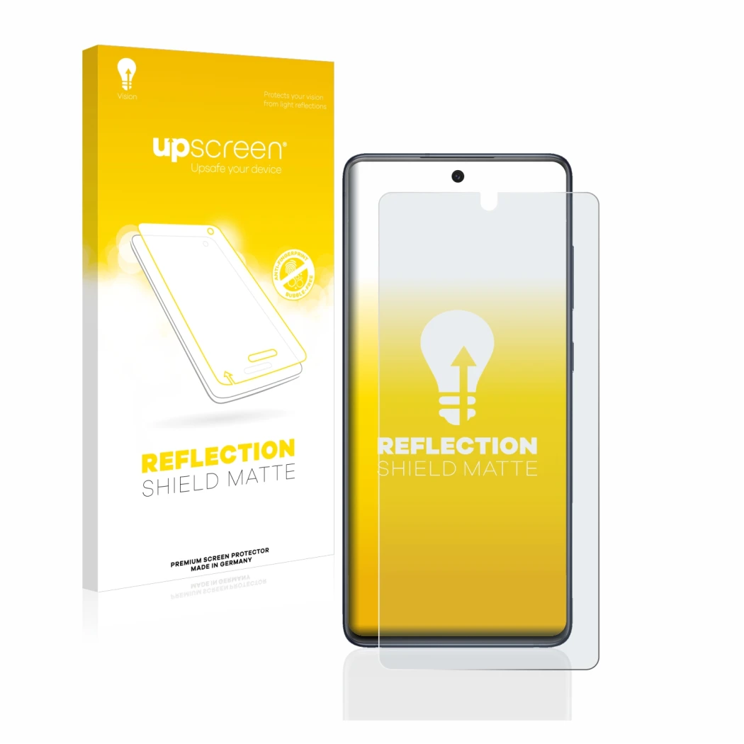 Front side of a product packaging with the brand logo upscreen. Next to it is the device Samsung Galaxy S20 FE shown with the 