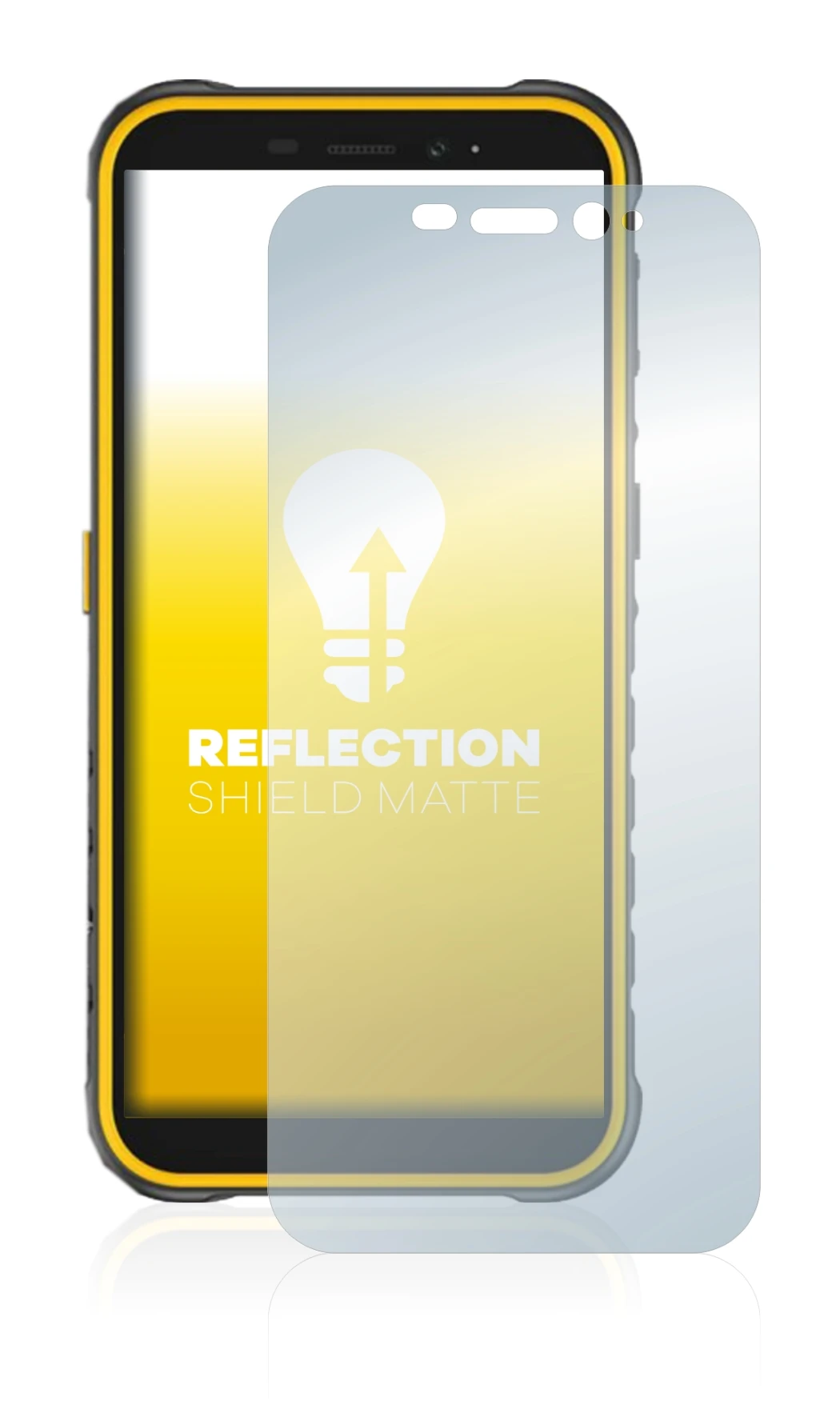 Image of the device Ulefone Armor X8 with a wide variety of screen protectors.