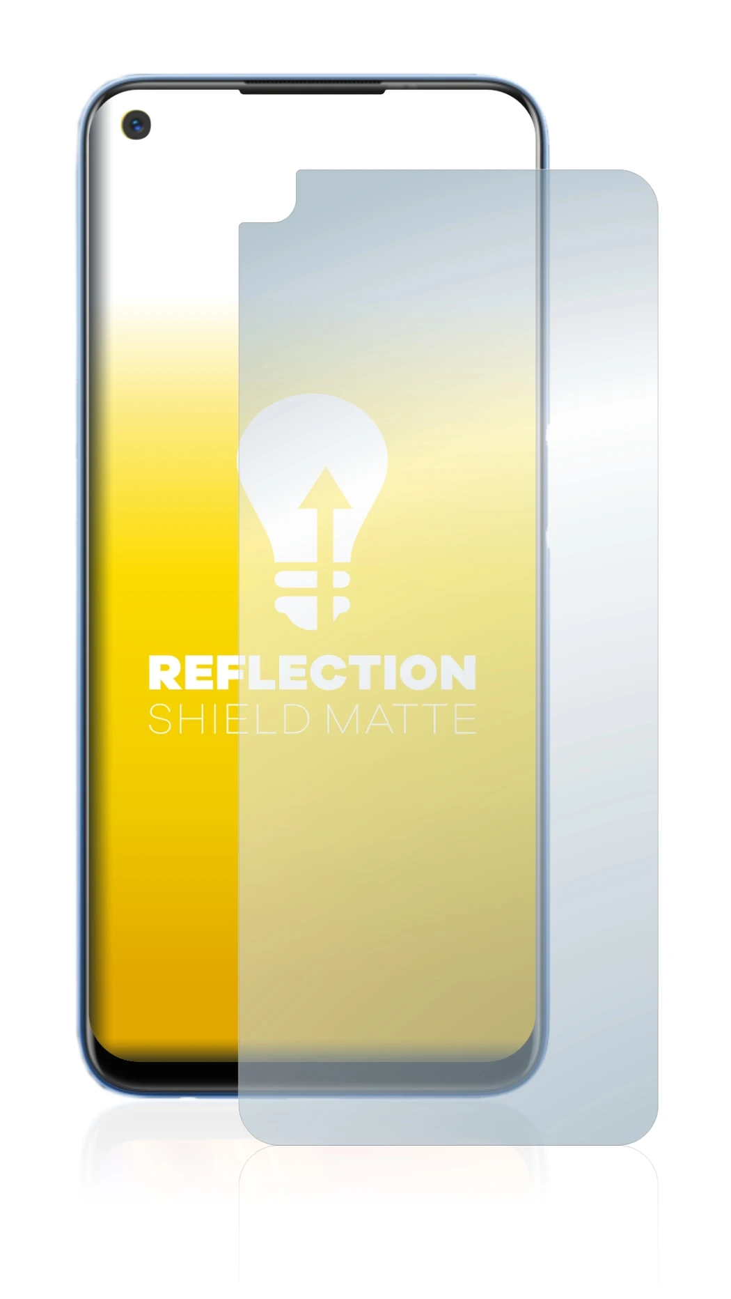 Image of the device realme 7 with a wide variety of screen protectors.