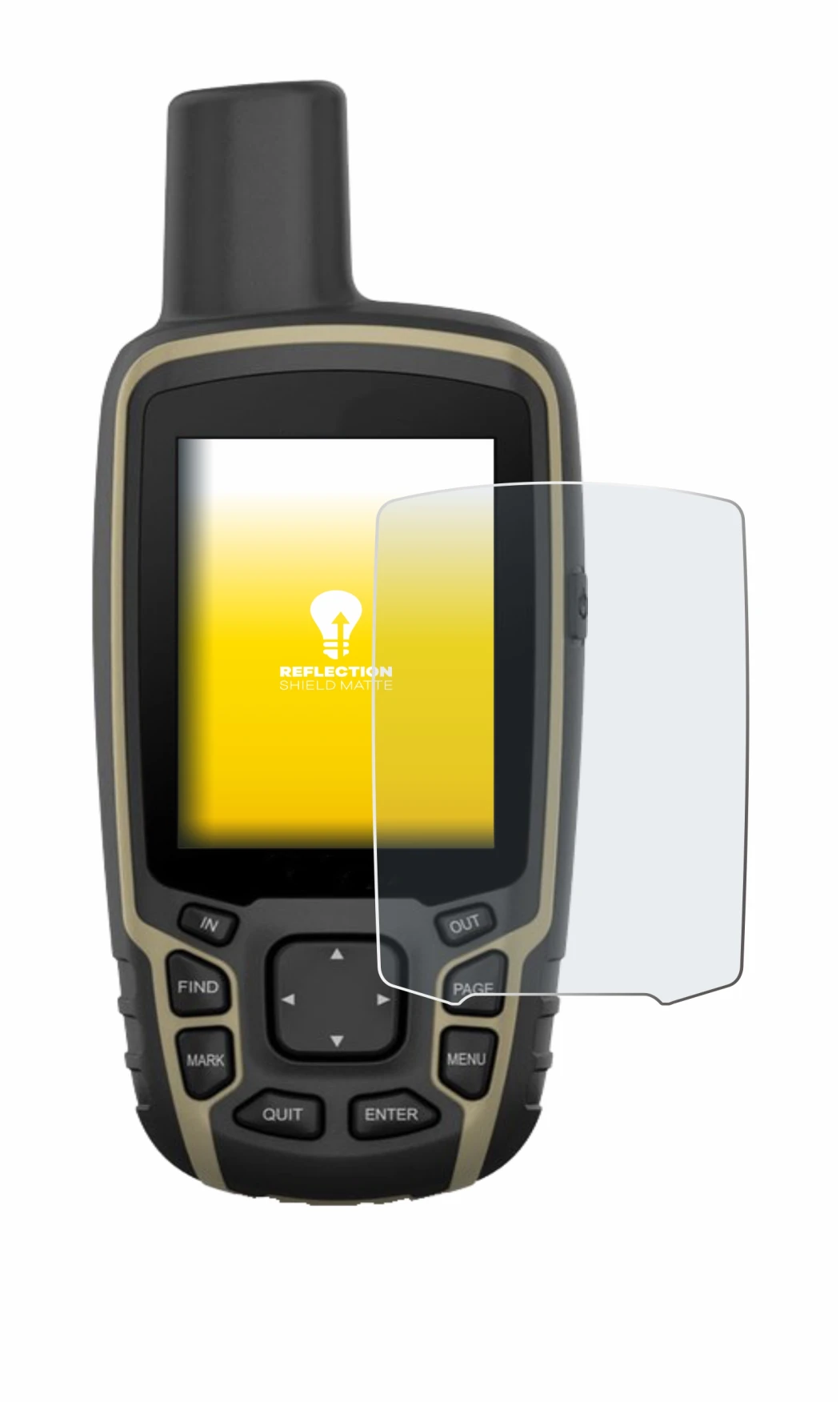 Image of the device Garmin GPSMAP 65 with a wide variety of screen protectors.