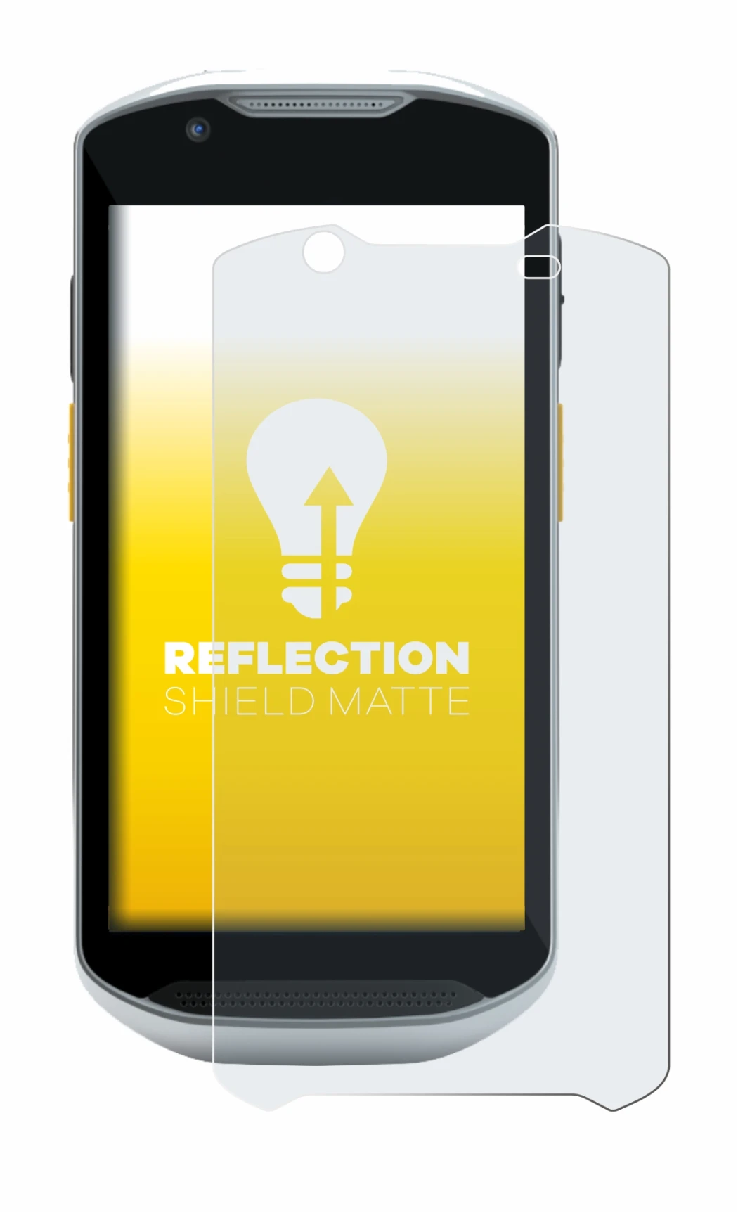 Image of the device Zebra TC57x with a wide variety of screen protectors.