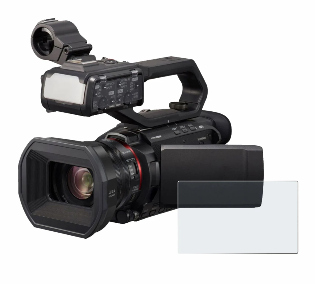 Image of the device Panasonic HC-X2000 with a wide variety of screen protectors.