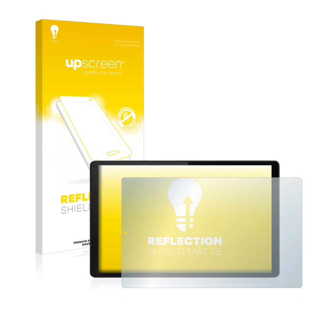 Front side of a product packaging with the brand logo upscreen. Next to it is the device Lenovo Tab M10 HD (2nd Gen.) shown wi