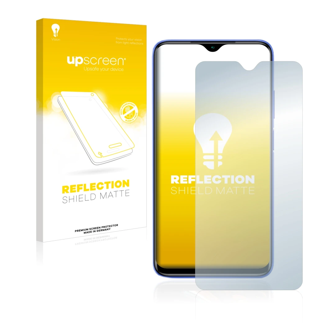 Front side of a product packaging with the brand logo upscreen. Next to it is the device Xiaomi Redmi 9T shown with the corres