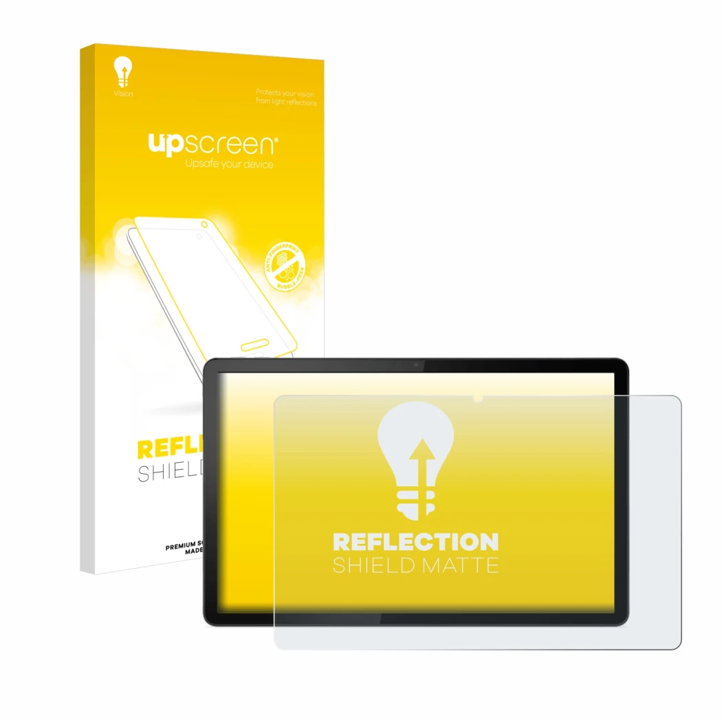Front side of a product packaging with the brand logo upscreen. Next to it is the device Lenovo Tab P11 (Landscape) shown with