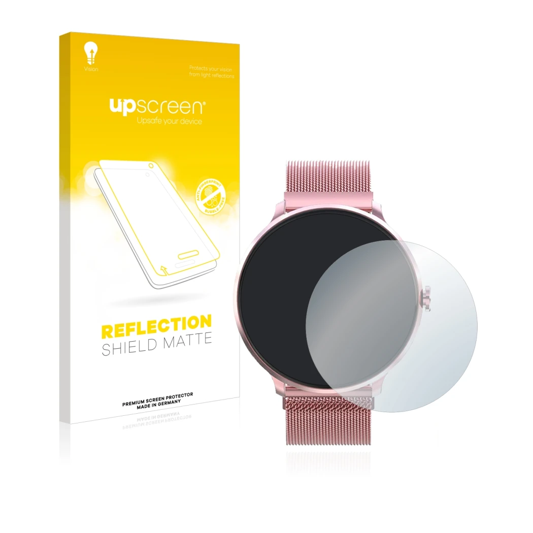 Front side of a product packaging with the brand logo upscreen. Next to it is the device Bebinca Smartwatch shown with the cor