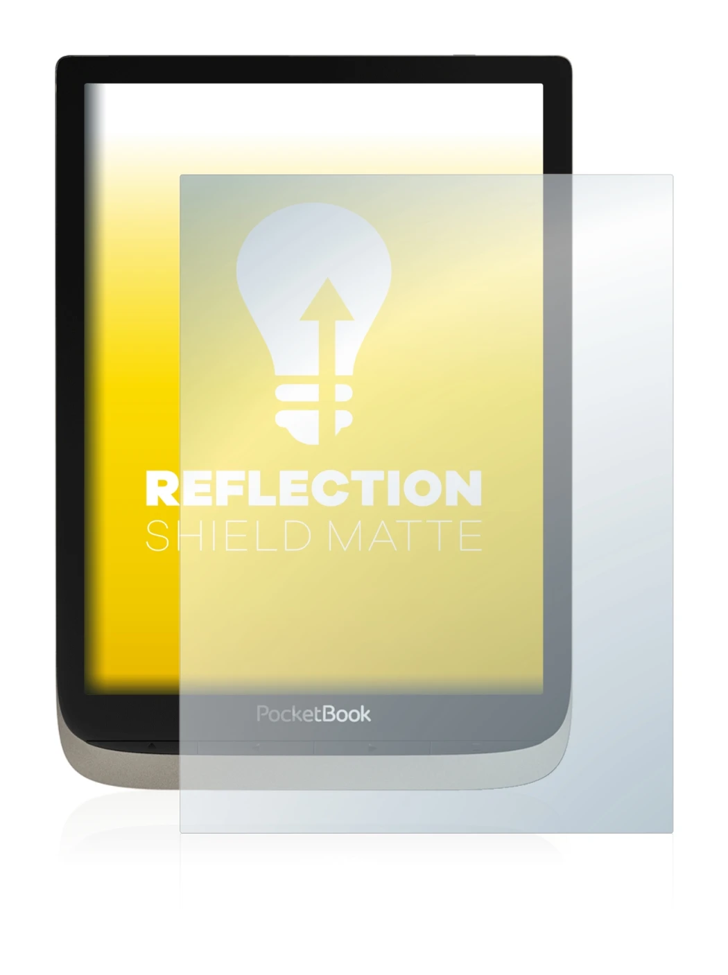 Image of the device PocketBook InkPad Color with a wide variety of screen protectors.