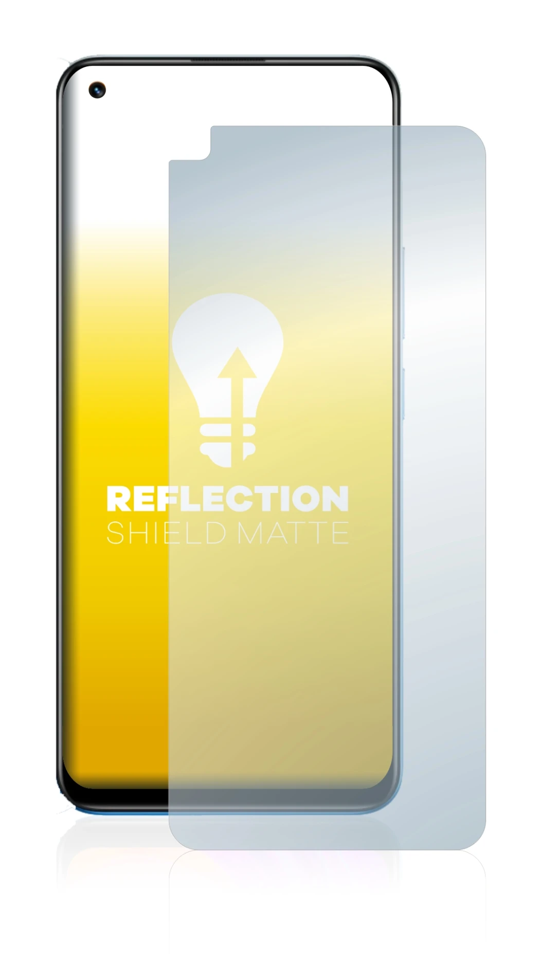 Image of the device realme 8 Pro with a wide variety of screen protectors.