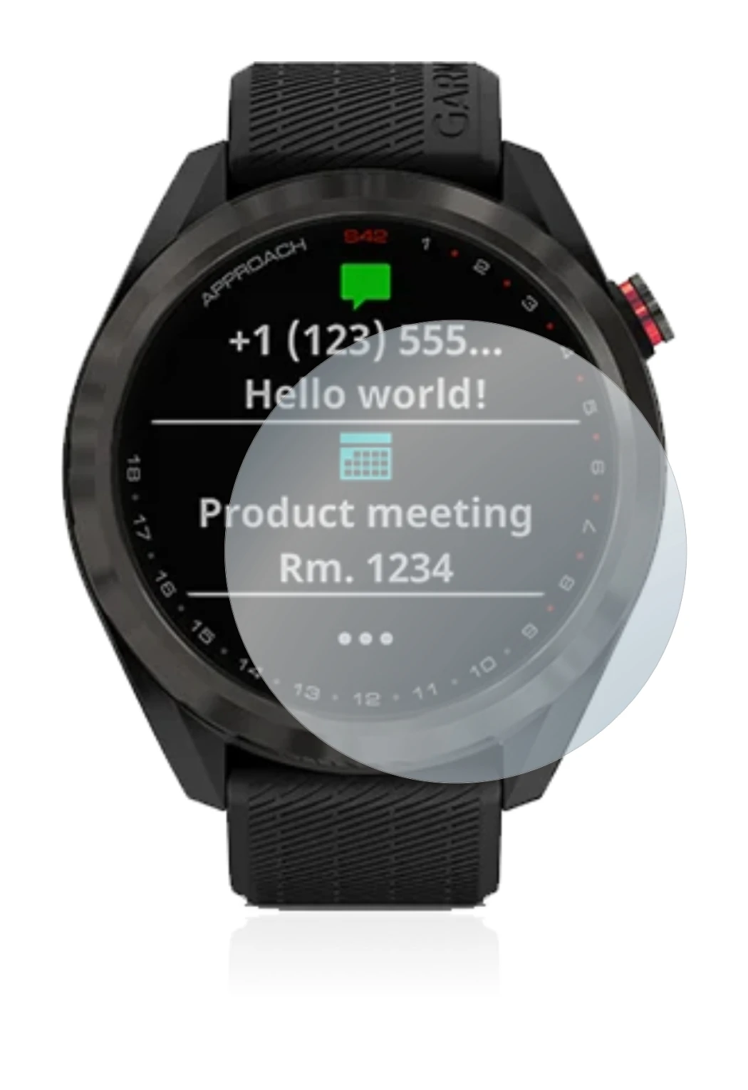 Image of the device Garmin Approach S42 with a wide variety of screen protectors.