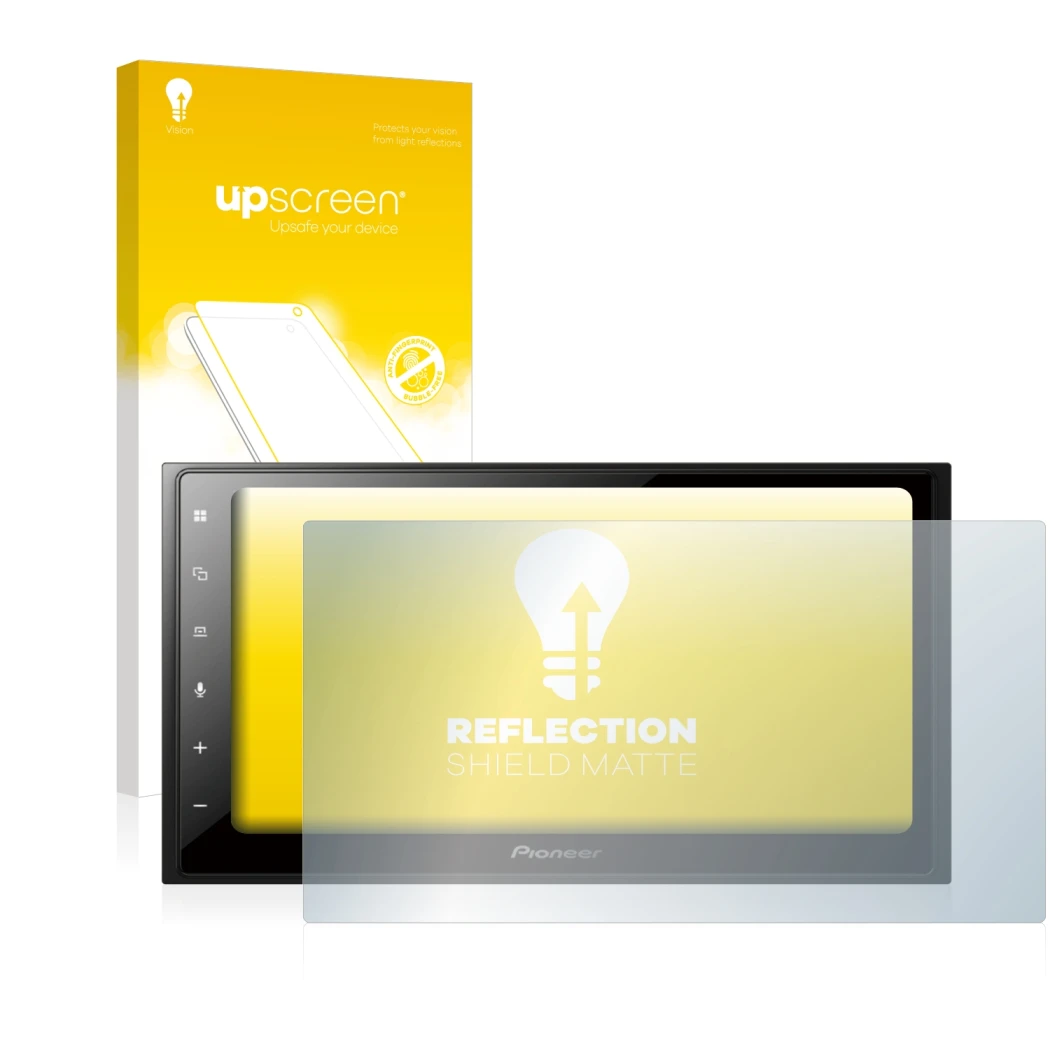 Front side of a product packaging with the brand logo upscreen. Next to it is the device Pioneer SPH-DA250DAB shown with the c