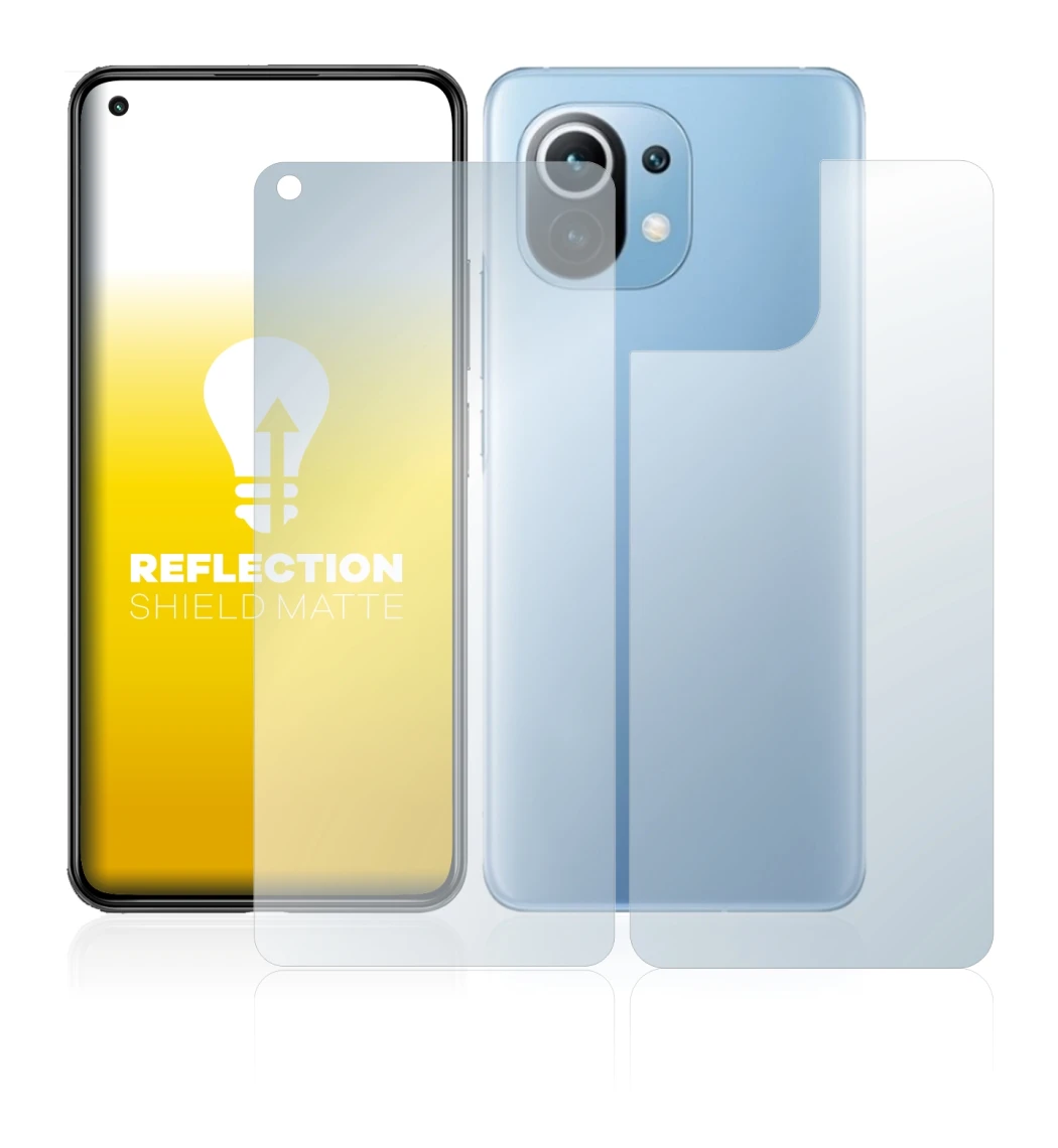 Image of the device Xiaomi Mi 11 Lite 5G (Front+Back) with a wide variety of screen protectors.