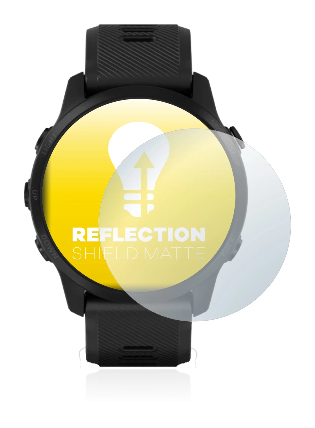 Image of the device Garmin Forerunner 945 LTE with a wide variety of screen protectors.