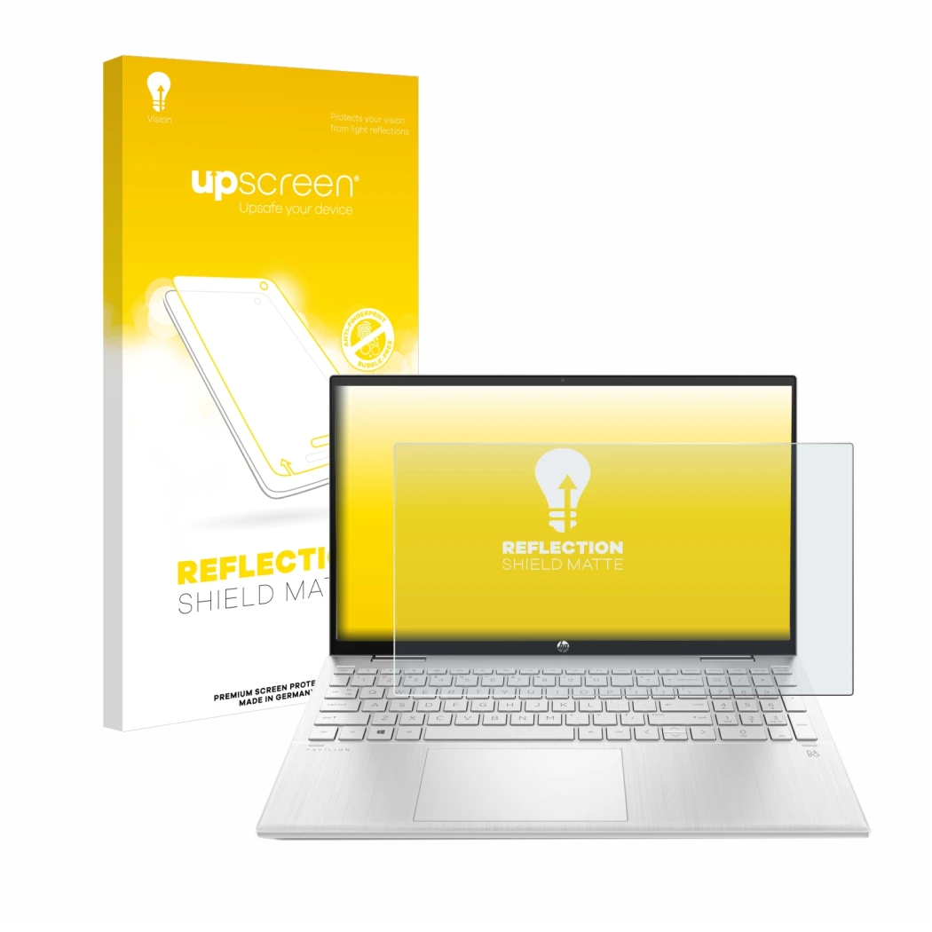 Front side of a product packaging with the brand logo upscreen. Next to it is the device HP ProBook 440 G8 shown with the corr