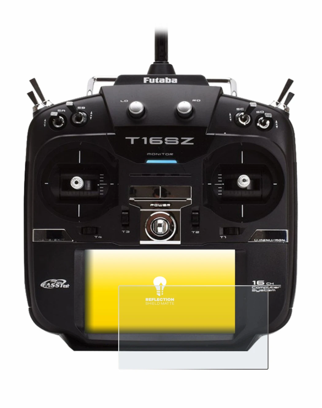 Image of the device Robbe Futaba T16IZ with a wide variety of screen protectors.