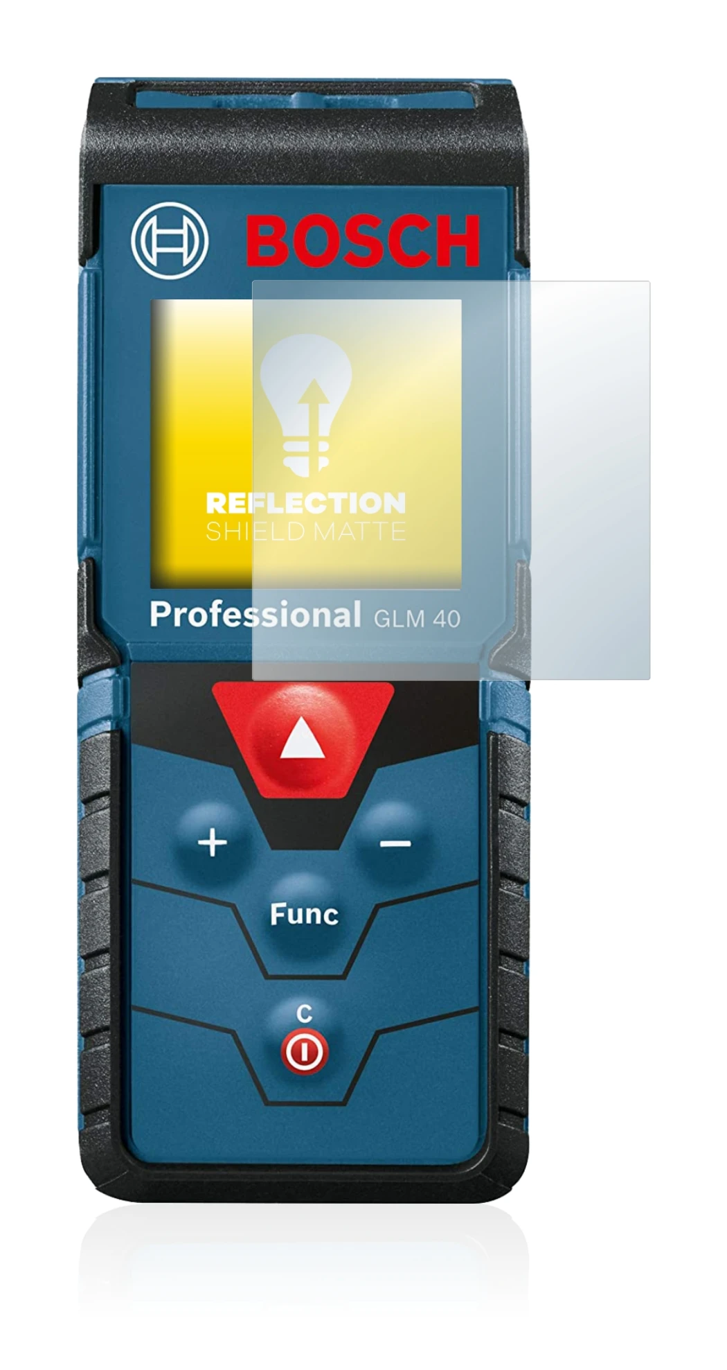 Image of the device Bosch GLM 40 Professional with a wide variety of screen protectors.