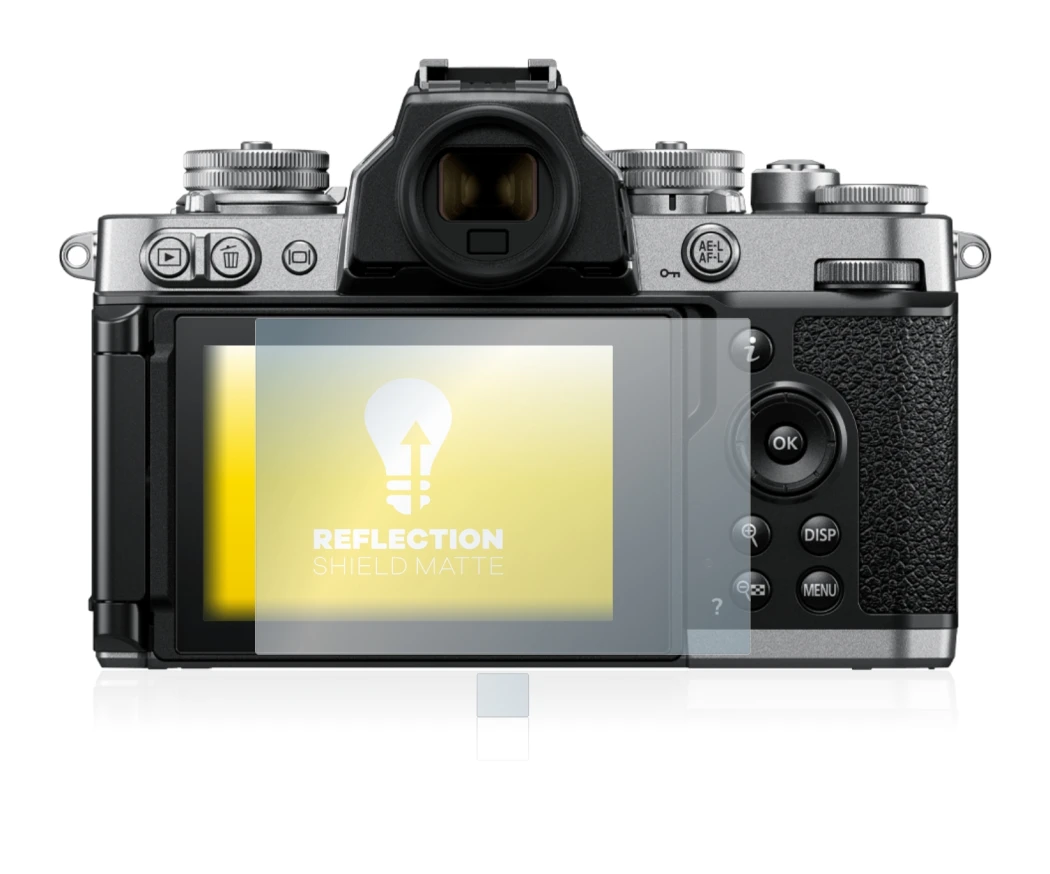 Image of the device Nikon Z fc with a wide variety of screen protectors.