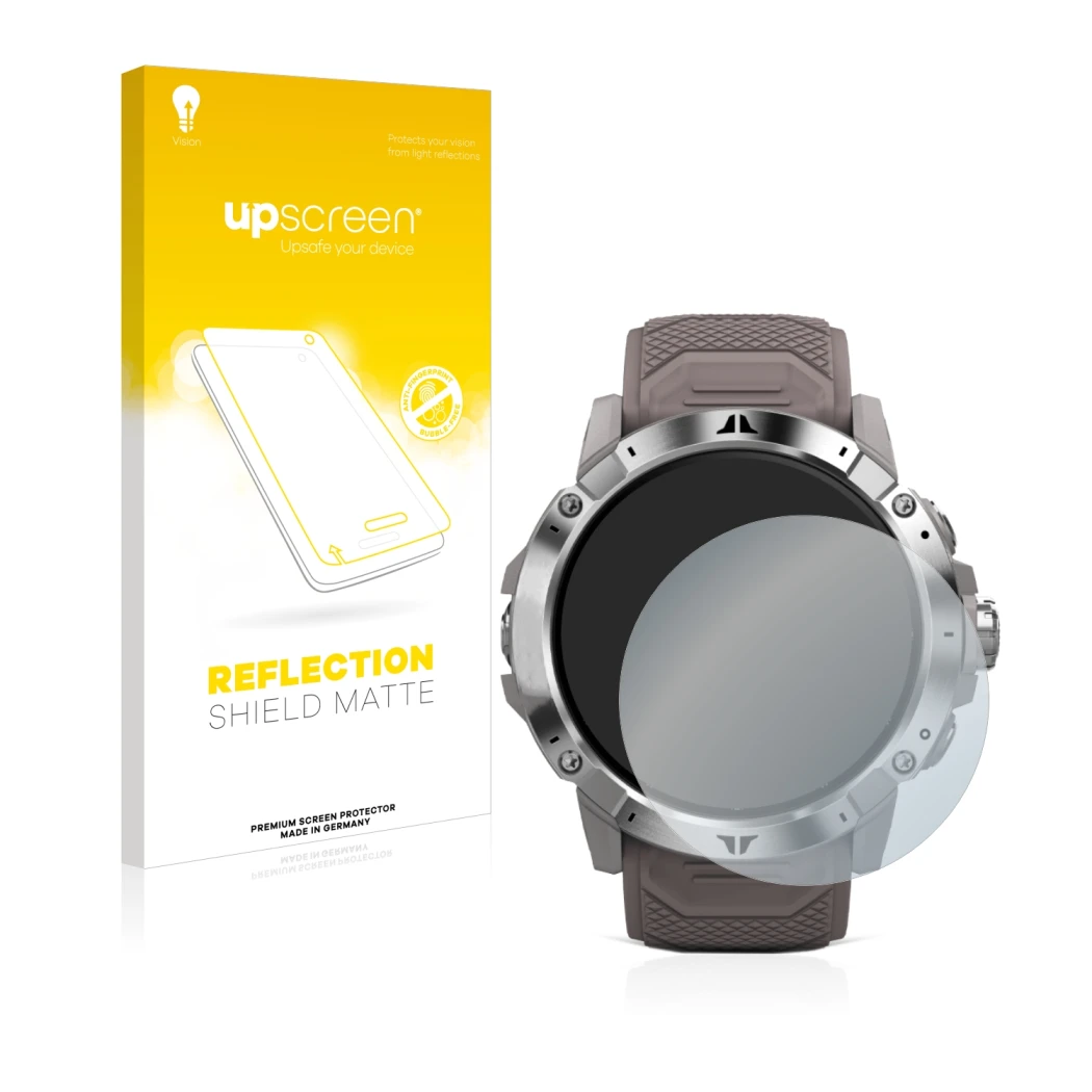 Front side of a product packaging with the brand logo upscreen. Next to it is the device Coros Vertix 2 shown with the corresp